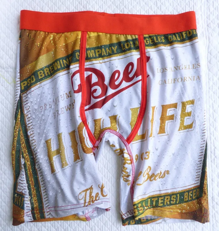 New! Men's Underwear Long Leg Boxer Beer High Life / Bacon / Pizza / French Fries ~ NO BOX 2
