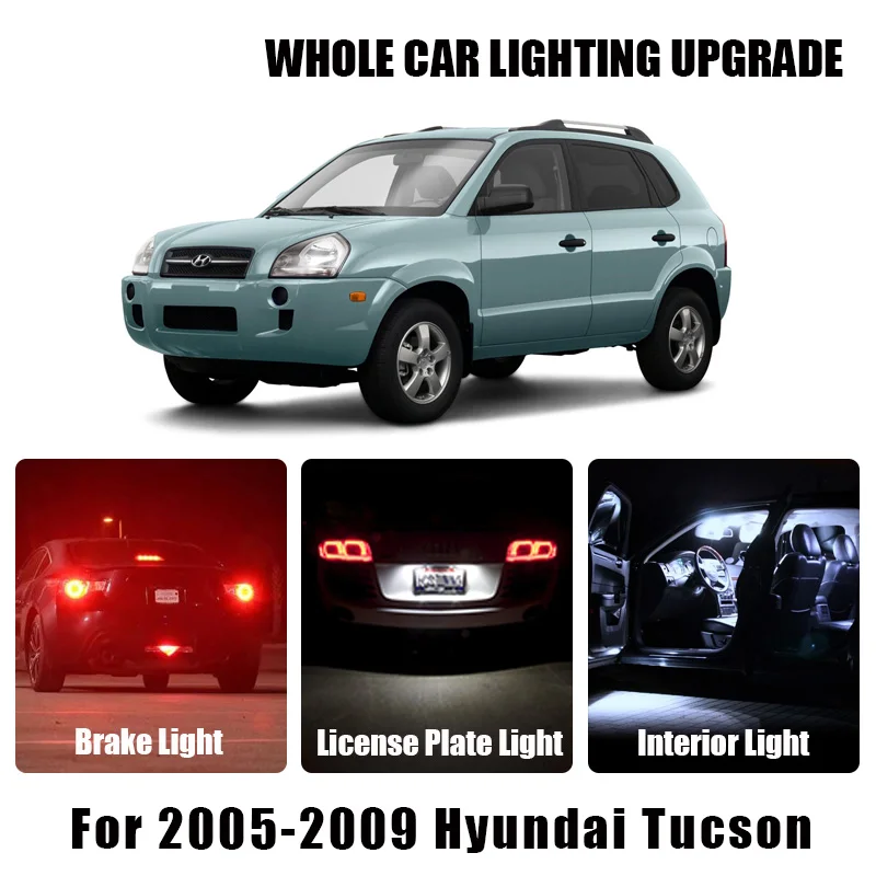 Reverse Light Turn Signal Interior LED Brake Bulbs For 2005-2009 Hyundai Tucson White Car Parking License Plate | Автомобили и