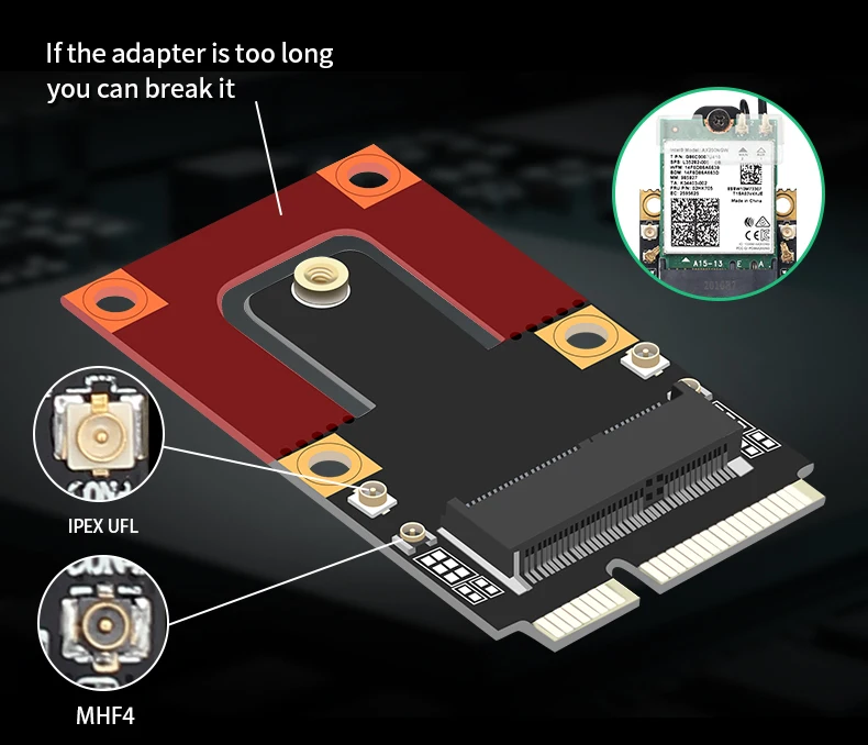 Adaptador sem fio mini pci-e wi-fi 6