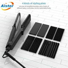 Гофрированные щипцы для завивки волос, керамические щипцы для завивки волос, гофрированные волнистые пластины, 4 в 1, выпрямитель для волос, инструменты для укладки