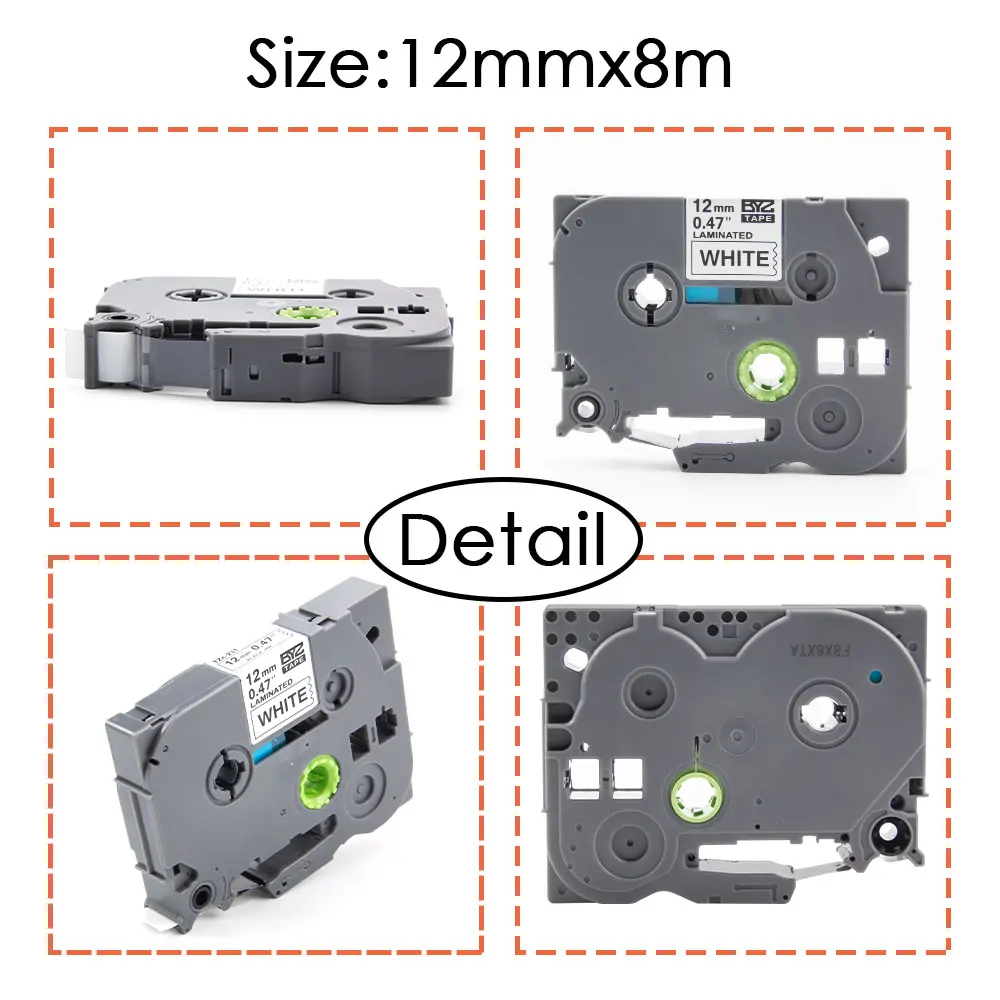 Absonic 2PCS TZe 221 Black on White TZe-221 TZe221 TZ221 Cartridge Tape for Brother P-touch Label Maker PT-1010 PT-200 Printer