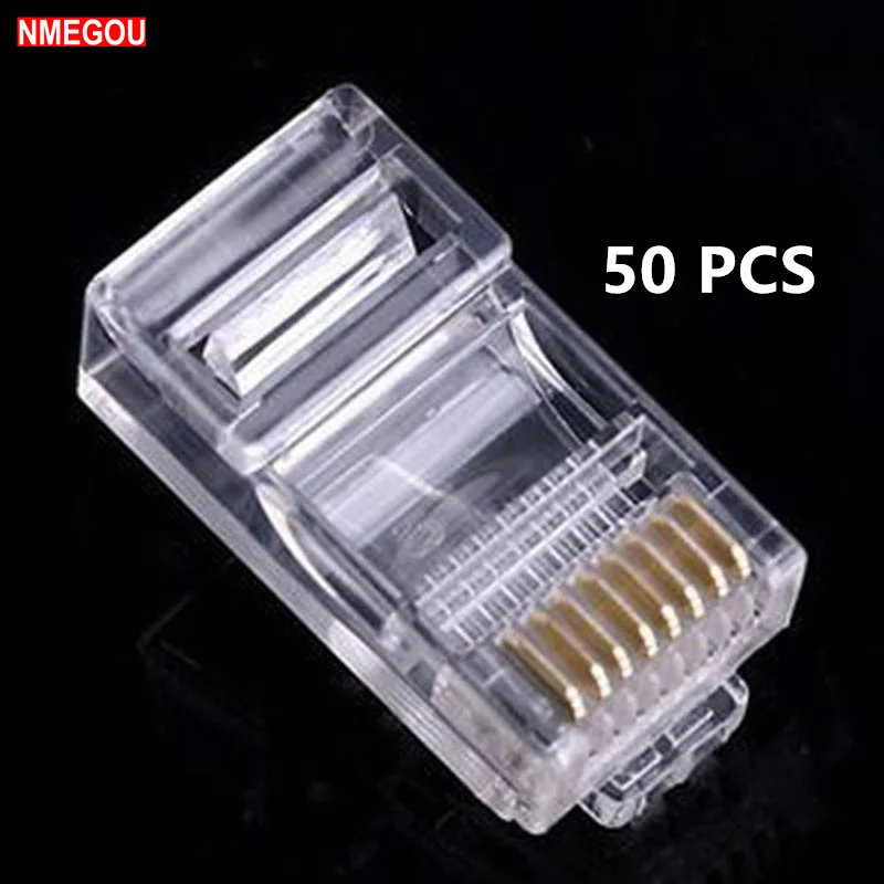 50 шт в наборе с украшением виде кристаллов 8Pin RJ45 модульный разъем Rj-45 сетевой