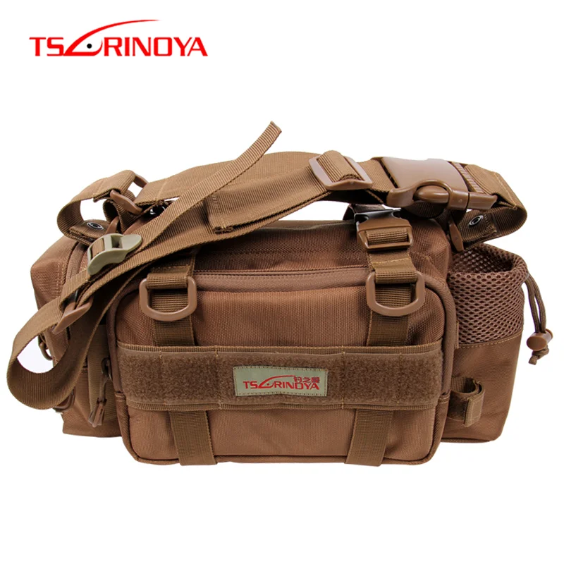 

TSURINOYA Large Capacity Fishing Bag 2000D Nylon Outdoor Multi-function Fishing Tackle Bag Waist Shoulder Hand Messenger Bag