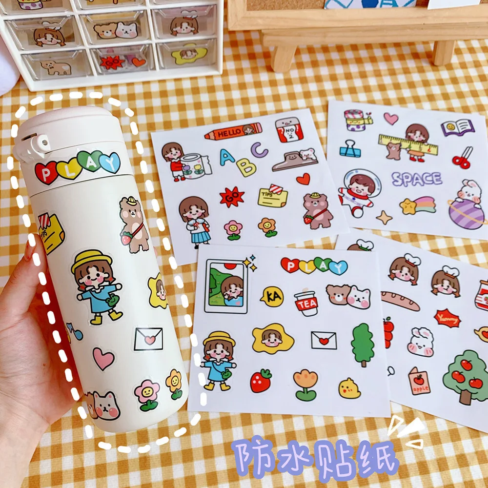 

Creative Cute Candy Girl Sticker Hand Account Sticker DIY Sweet Pattern Paste Mobile Phone Shell Decoration Sticker