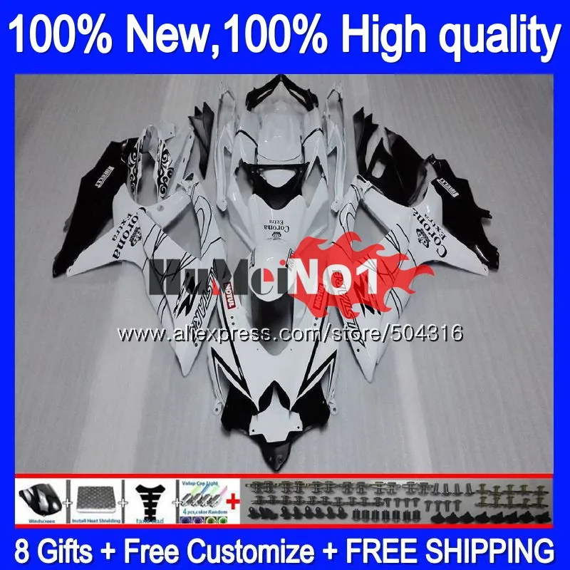 Корпус для SUZUKI GSXR-750 GSXR 600 750 GSXR600 GSX-R750 17MC. 13 CORONA белый GSXR-600 K8 GSXR750 2008 2009 2010 08 09 10 обтекатель - Цвет: No. 1