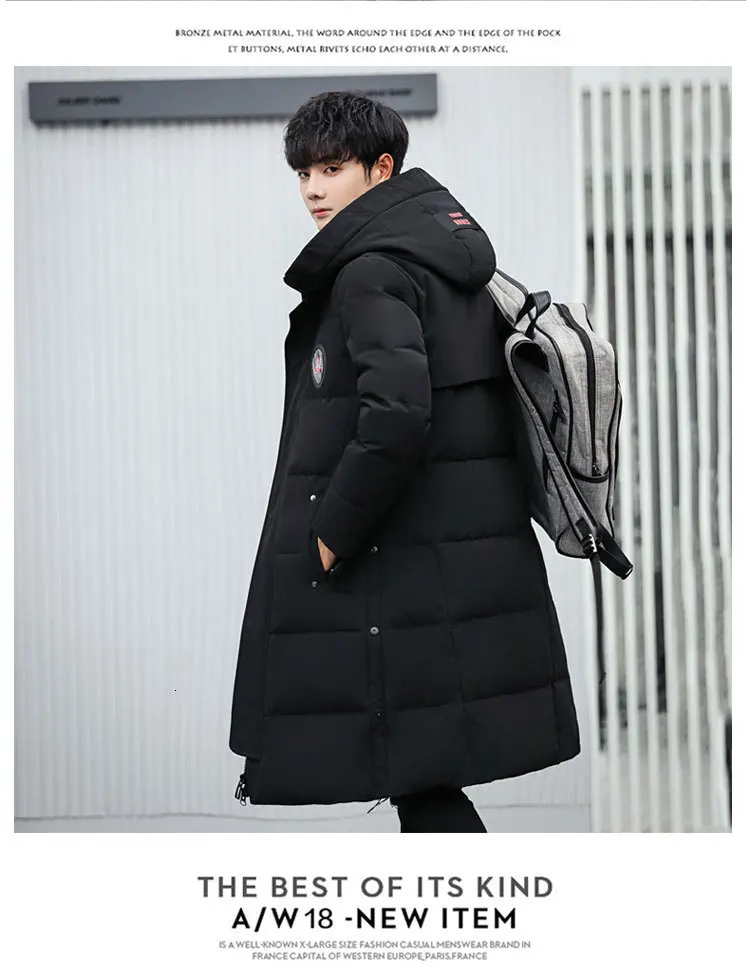 Spring And Autumn New Products China Loose Solid Color Men's High Quality Korean Style Long Thick Warm Coat