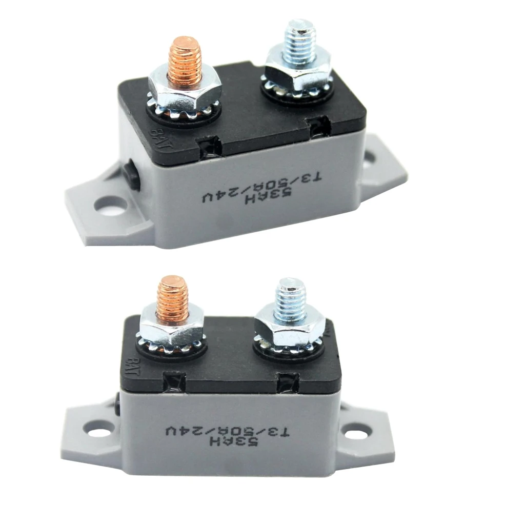 Support For Manual Fuse Reset Of Automatic Circuit Breaker For RV Maine Camper 12V-24V 50A