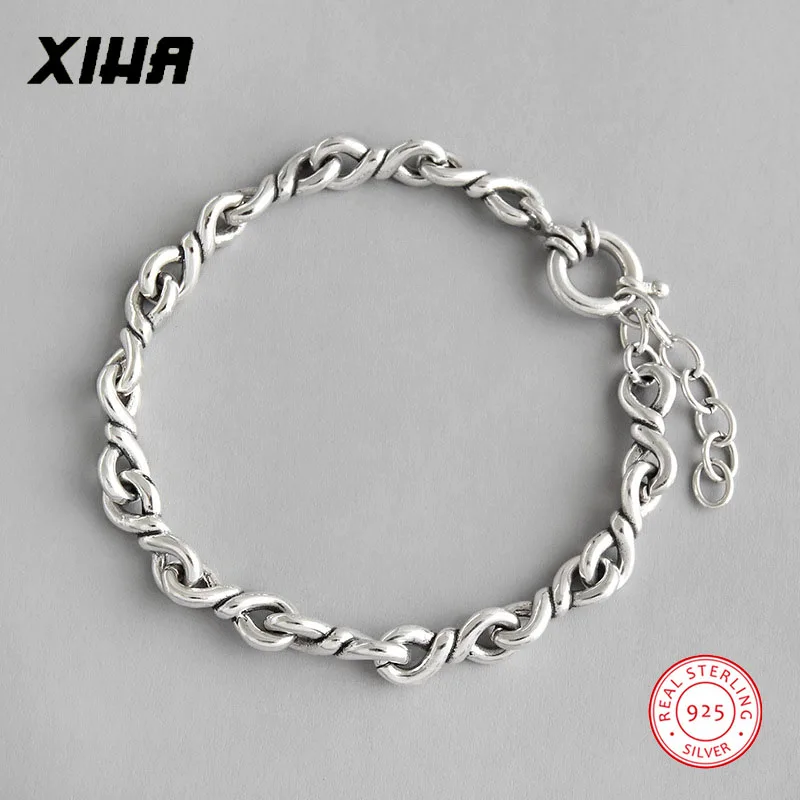 925 пробы серебряные бесконечные крученые браслеты-цепочки для женщин дизайнерские ювелирные изделия роскошные персонализированные регулируемые женские браслеты