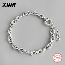 925 пробы серебряные бесконечные крученые браслеты-цепочки для женщин дизайнерские ювелирные изделия роскошные персонализированные регулируемые женские браслеты