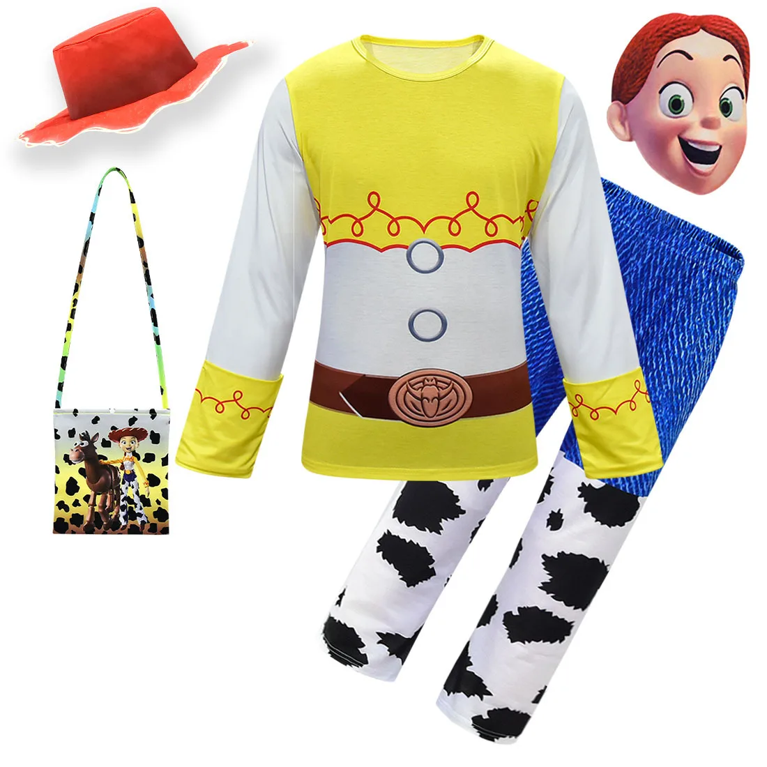 Для девочек «История игрушек», «4 карнавальный костюм Комплекты одежды из мультфильма Джесси Детский костюм на Хеллоуин Костюмы для косплея нарядное Костюмы наряд для малышей