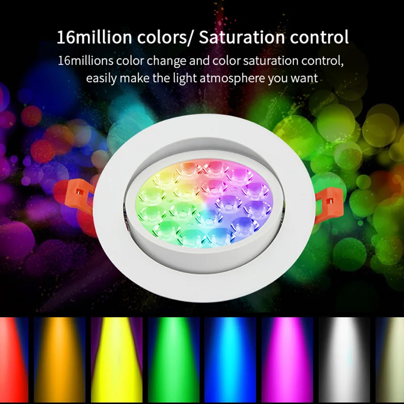 Умный светодиодный потолочный круглый светильник RGB + CCT 220 В переменного тока 9 Вт