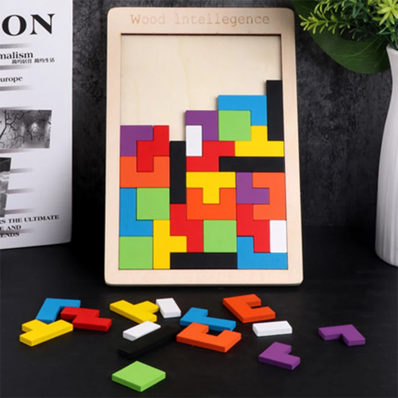 Головоломки волшебный Tangram Детские деревянные развивающие игры lol Hobby пазлы