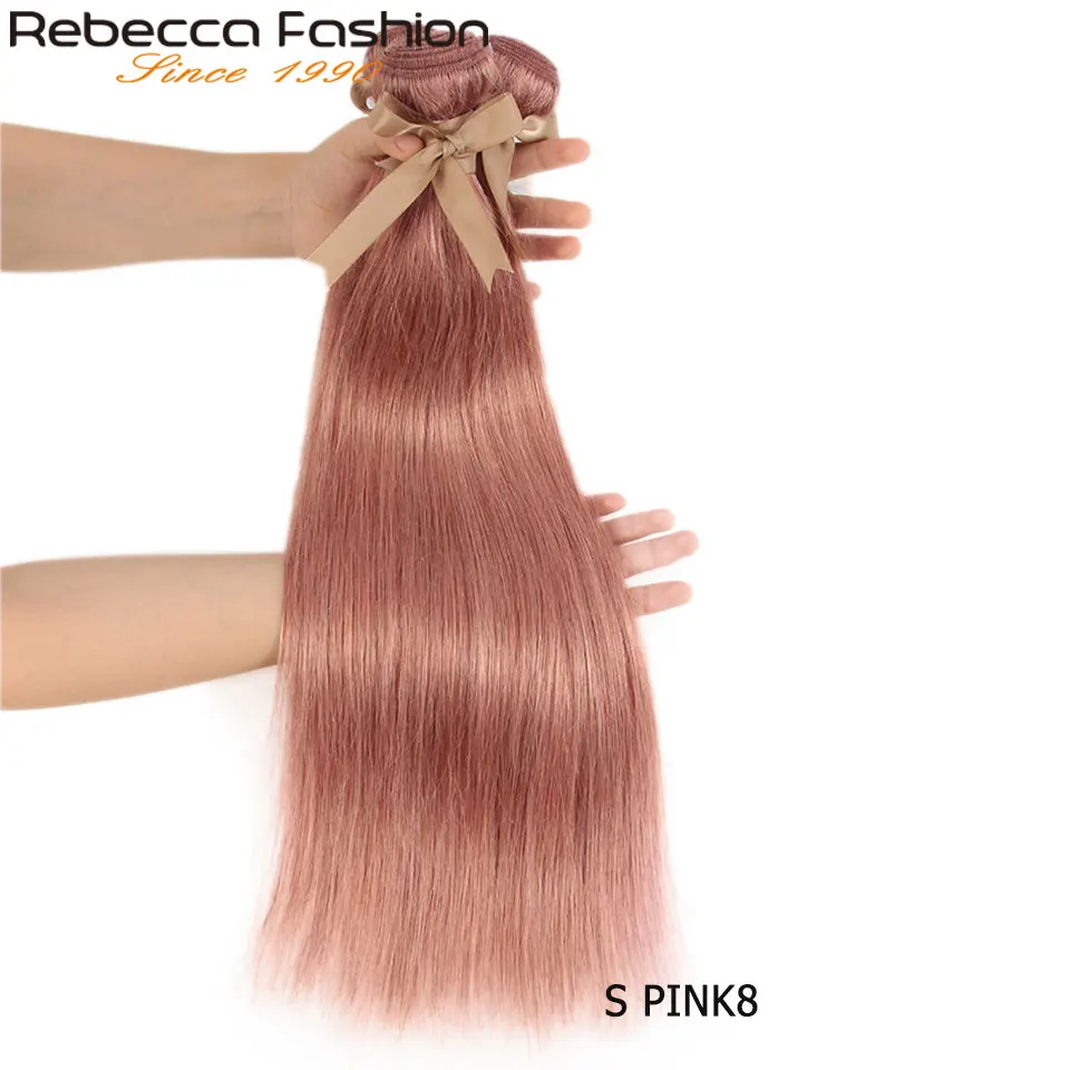 Rebecca Fashion, Золотой Блонд, 30#, синий, оранжевый, розовый, 8#, пряди волос, бразильские прямые волосы Remy, человеческие волосы для наращивания, пряди волос