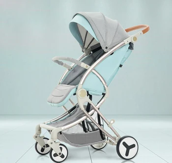

Baby Stroller Cart Can Sit Reclining Folding Small Stroller Lightweight Baby Child Portable High Landscape Trolley