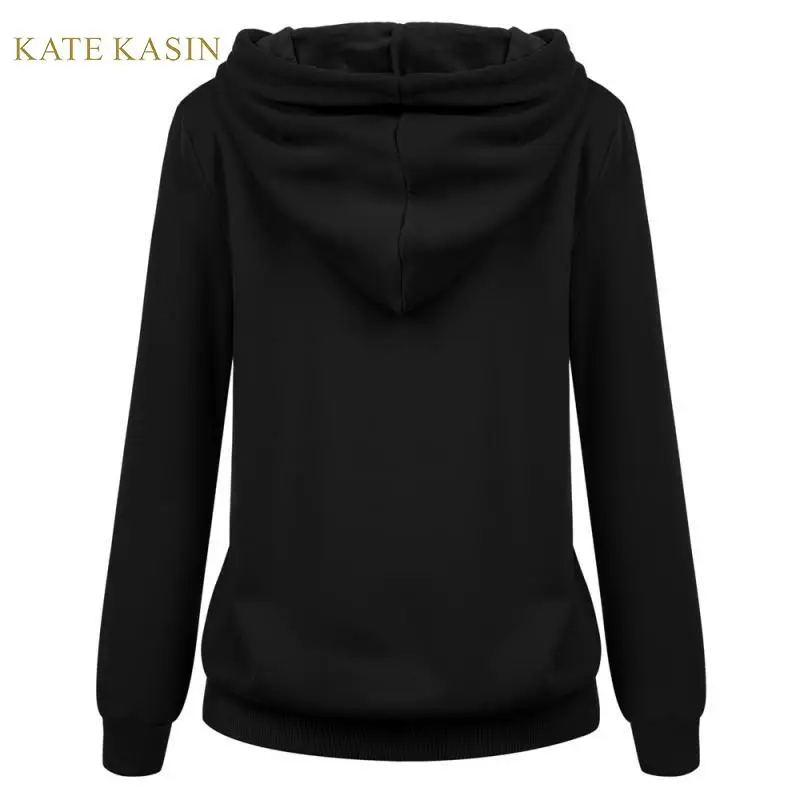 Kate Kasin/ осенне-зимняя флисовая куртка с капюшоном для женщин, длинный рукав, матовый, с капюшоном, женский жакет в стиле кэжуал, на молнии, с капюшоном, верхняя одежда