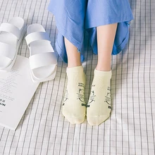 Для женщин и девочек, низкий каблук, невидимый тонкий носок, 1 пара, Милый принт с кошками, яркие цвета, хлопковые удобные носки, Всесезонная одежда