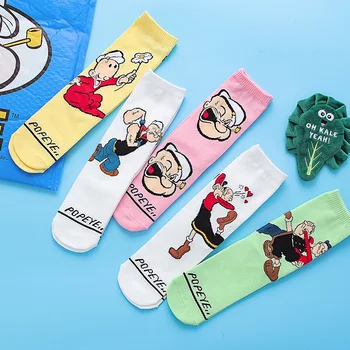 

Fashion Cartoon Character Funny Customized Cartoon Women Socks Harajuku Funny Skateboard Cute Patterned Female Cotton Sox