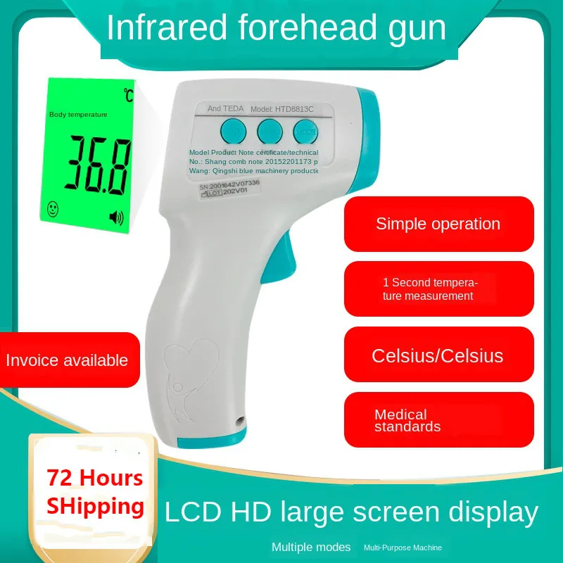 

Digital Thermometer Infrared Forehead Muti-fuction Baby/Adult Digital Body Thermometer Gun Non-contact Temperature Measurement D