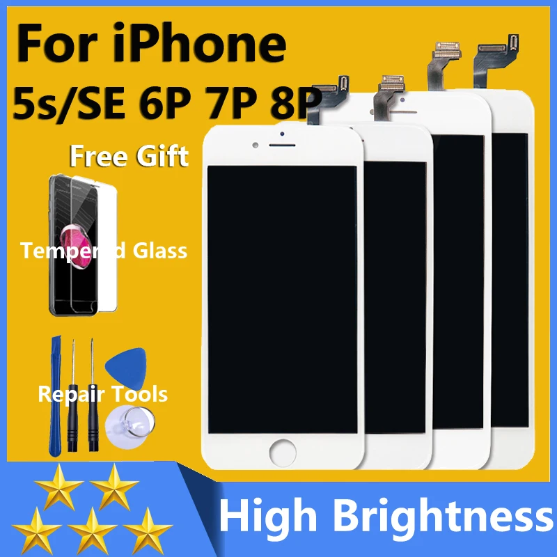 Класс AAA экран для iPhone 5S SE 6 7 8 Plus CD с 3D сенсорным дигитайзером запасные части