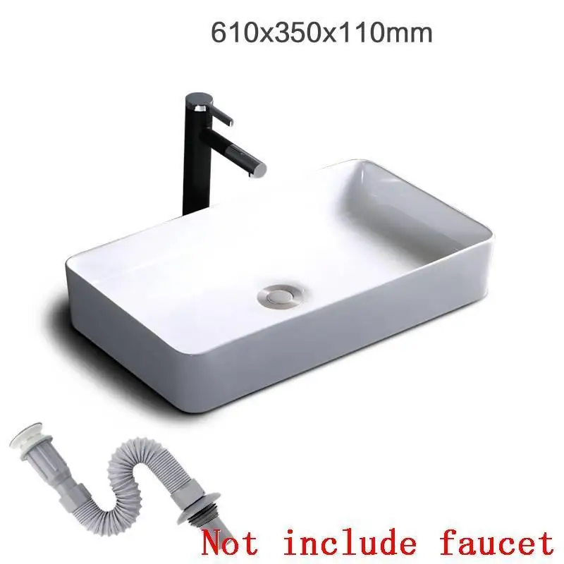Черная чаша Banyo Waschbecken Sobre Encimera Mano Bagno Evier Bacia De Lavagem Pia Cuba Banheiro раковина для ванной Lavabo умывальник - Цвет: Version P