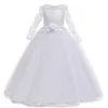 Winter White One Shoulder Long Bridesmaid Dress Girl Bow Gown Kids Dresses For Girls Children Princess Party Wedding Dress ► Photo 3/6
