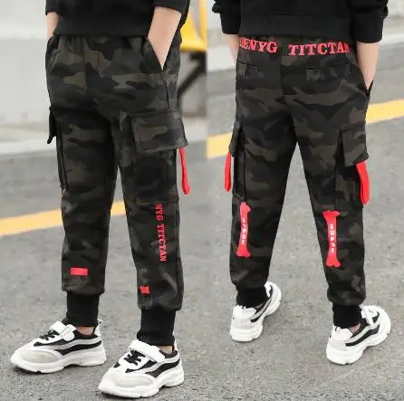 Trousers Camouflage Jeans Boys Spring and Autumn Fashion Big Boy Korean Casual Pants Camouflage Trousers Overalls