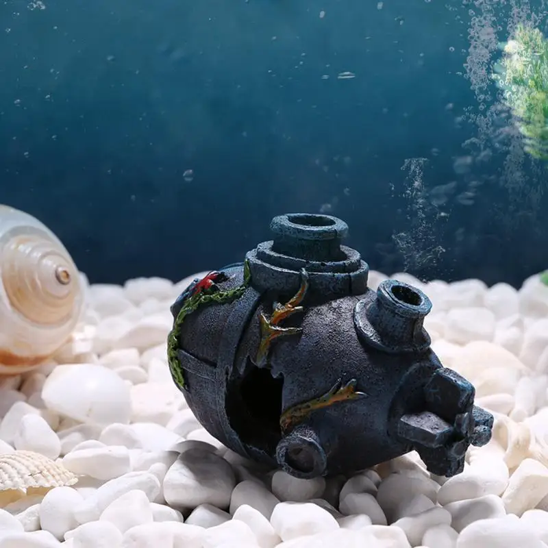 Mini Simulation en forme de poisson sous-marin, ornements en résine pour Aquarium