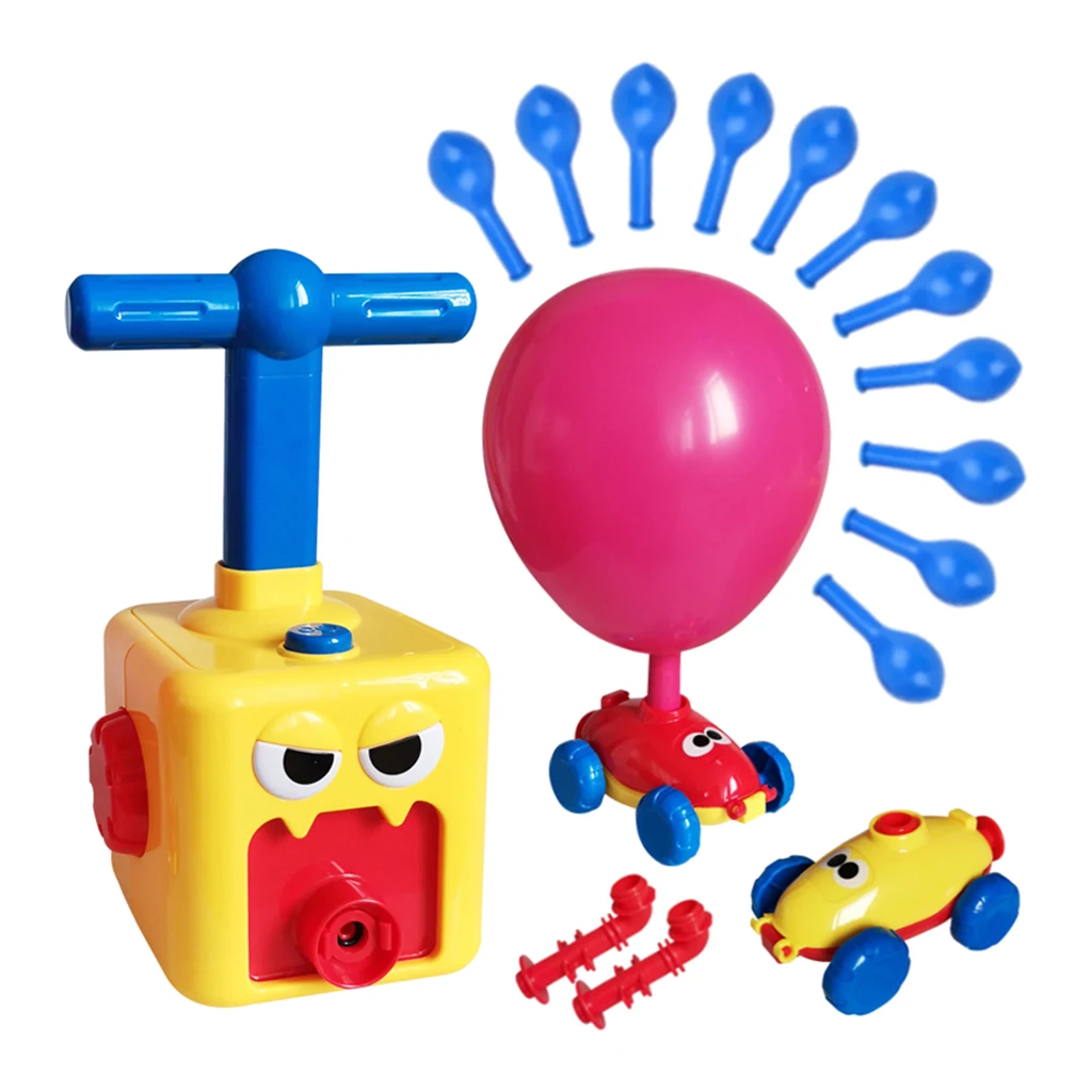 Kids Cartoon Inertial Power Balloon Car Toys Set Toddler Puzzle Learning Toy