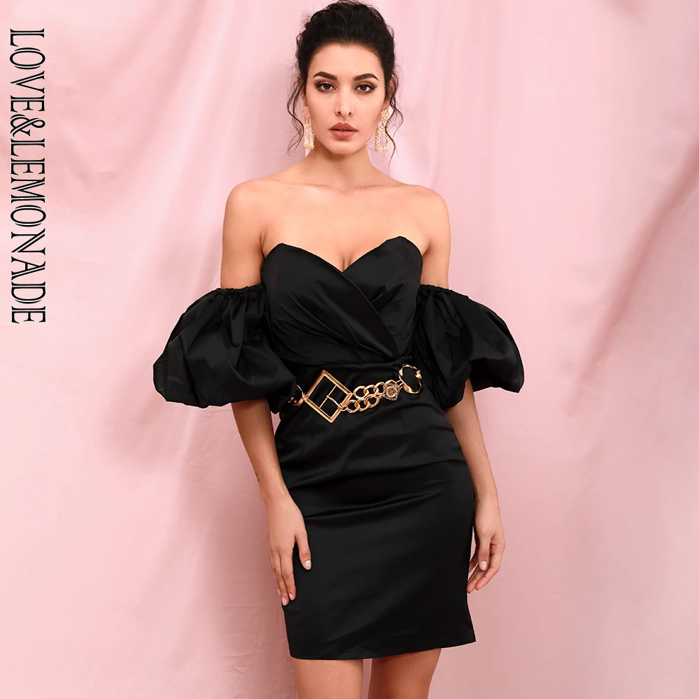 Любовь и лимонада пикантные застежкой-молнией на спине Bodycon Большой Фонари рукав