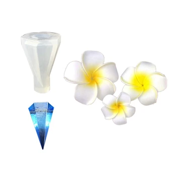 

1x DIY Silica gel Cone Mold Making Jewelry Pendant & 3 Pcs Hawaiian Plumeria Flower Headpiece Hairpin Barrette Hair Clip