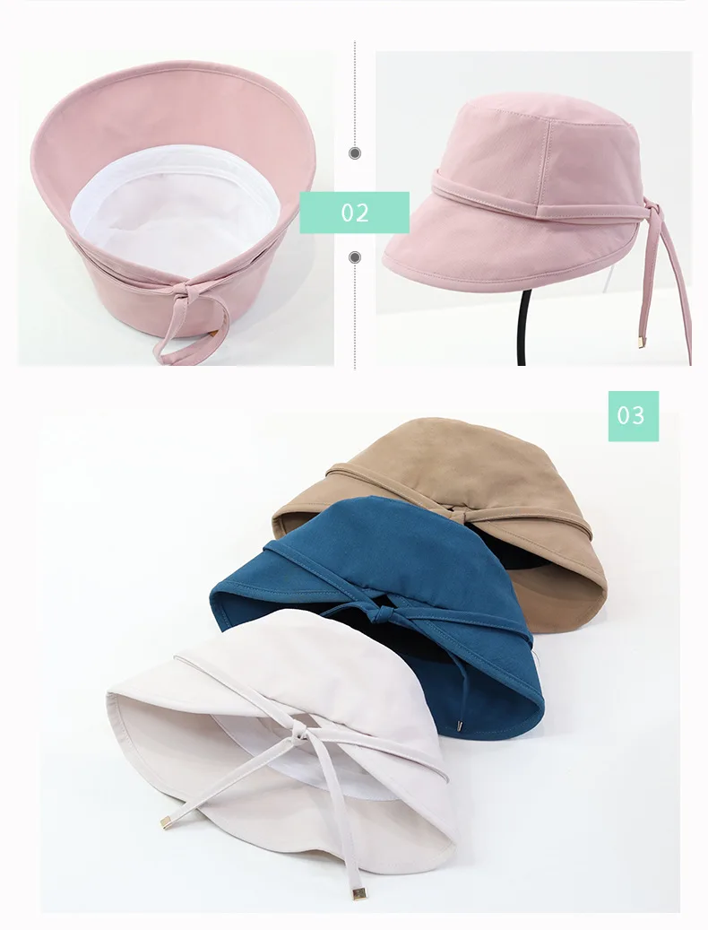 VISROVER New 7 Colorway Solid Bucket Hat Unisex Pink Caps White Hip Hop Hats For Women Summer Cap Beach Sun Fishman Hat Gift cotton bucket hat womens