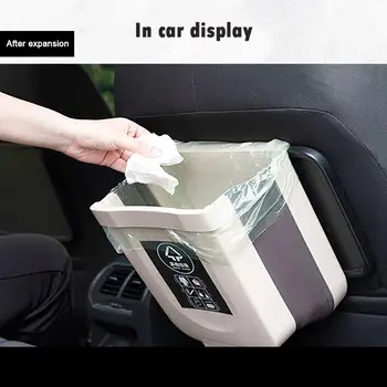 

New Folding Waste Bins Kitchen Cabinet Door Hanging Bin Trash Can Wall Mounted Trashcan for Bathroom Toilet Waste Storage Bucket