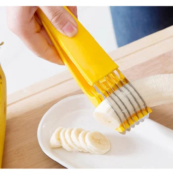 

Home Kitchen Tool Vegetable Peeler Salad Slice Stainless Steel Banana Cutter Chopper Fruit Cutter Cucumber Knife C1022 a