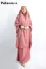Muslim Women Two-Piece Set Prayer Garment Dress Hijab Long Khimar Abaya Jilbab Outfit Ramadan Skirt Abayas Islamic Clothes Niqab ► Photo 2/6