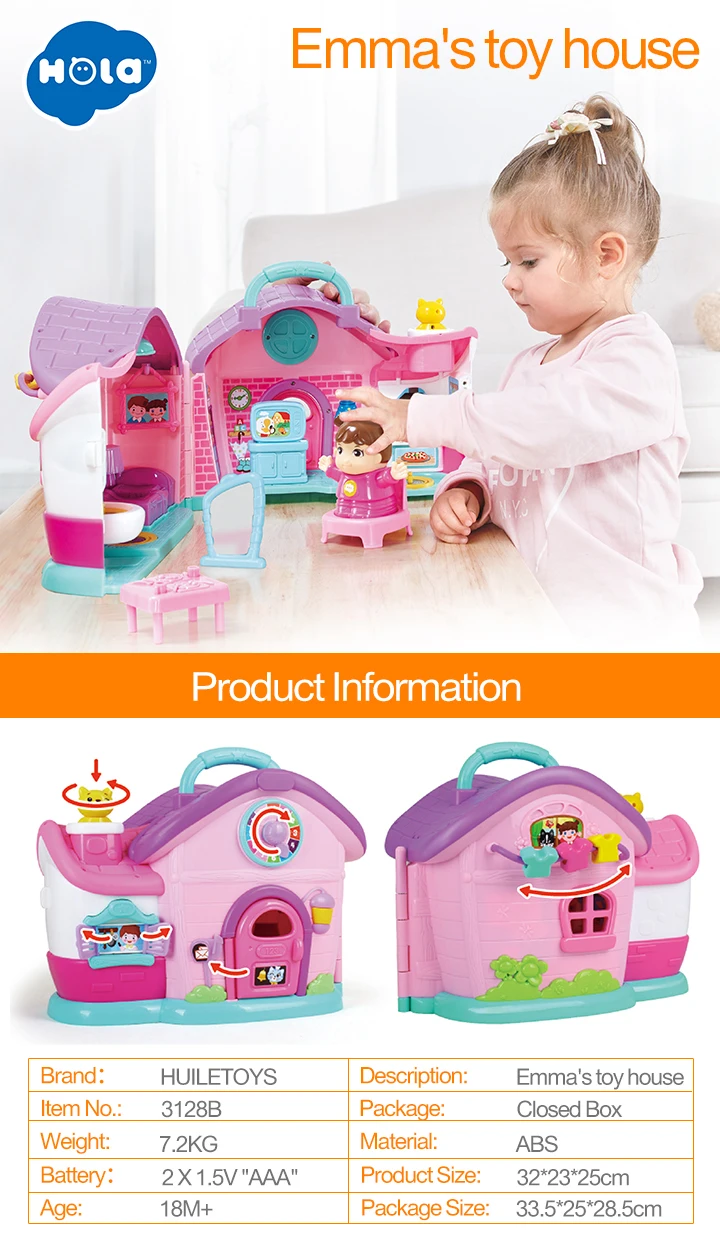 HOLA игрушки 3128B семья дом принцесса Кукольный дом Diy Вилла замок с мебели моделирование мечта для девочек Подарки