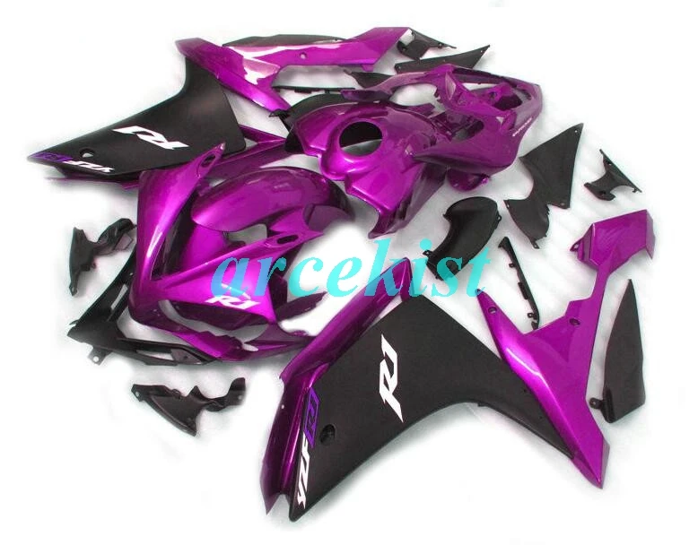 4 подарки ABS прессформы Мотоцикл Обтекатели подходит для Yamaha YZF-1000-R1 2007 2008 07 08 обтекатель кузова набор на заказ Фиолетовый Черный Прохладный