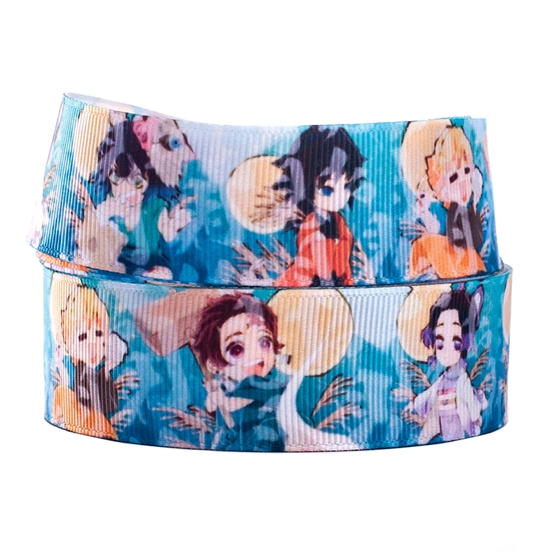 Kimetsu без Yaiba мультфильм лента 10 ярдов/обувь для косплея Аниме напечатан Grosgrain