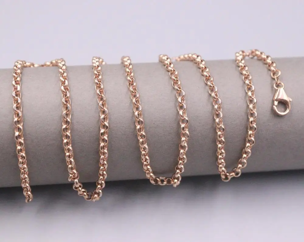 Real 18k Rose Gold Necklace Women's 