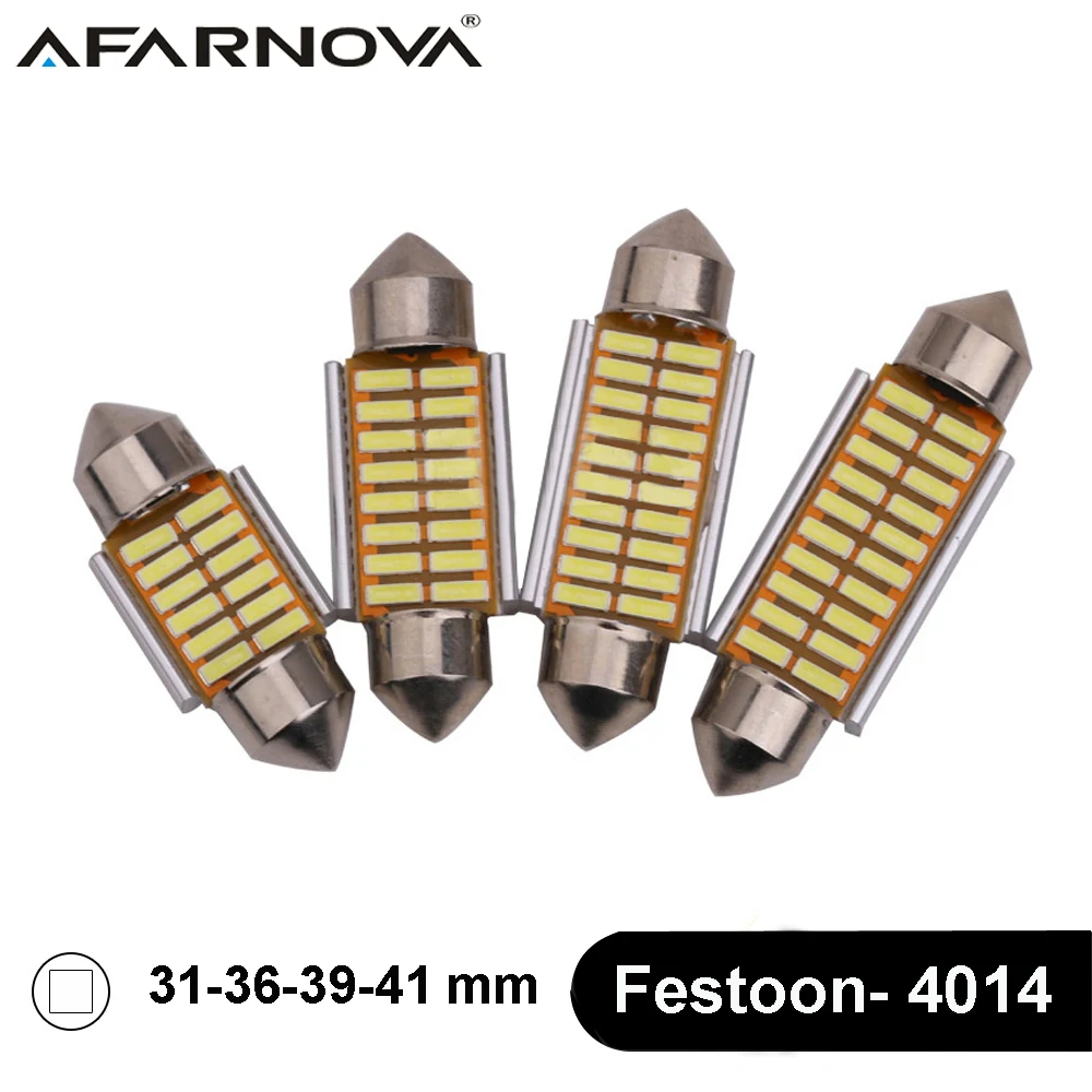 2 x Festoon C5W C10W Автомобильный светодиодный 4014 SMD 31 мм 36 мм 39 мм 42 мм Canbus без ошибок внутренний купол номер для чтения номерной знак карта лампы