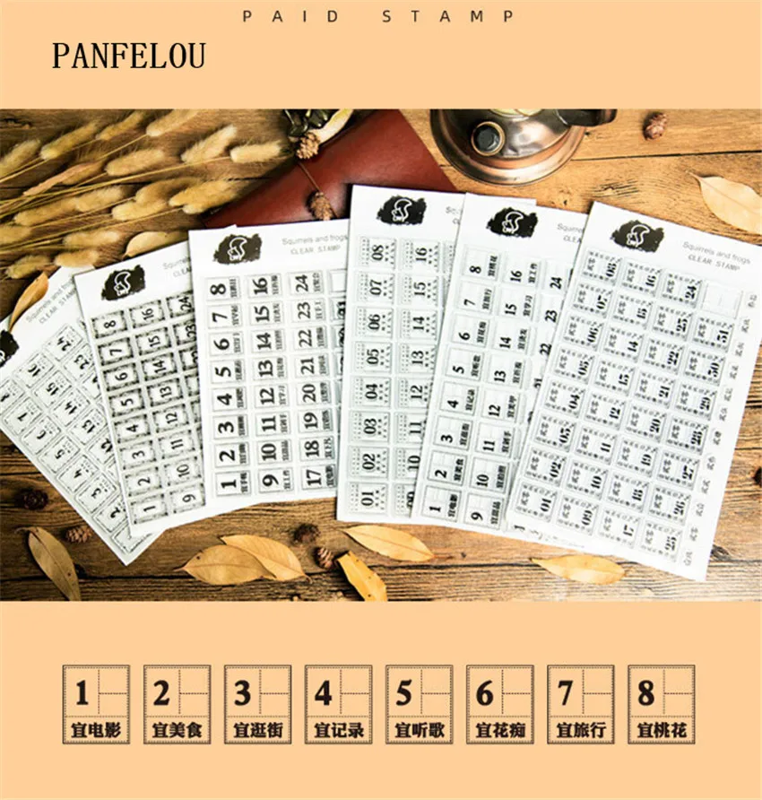 PANFELOU 20x15 Month and week Transparent Silicone Rubber Clear Stamps Scrapbooking/DIY Christmas New Year wedding