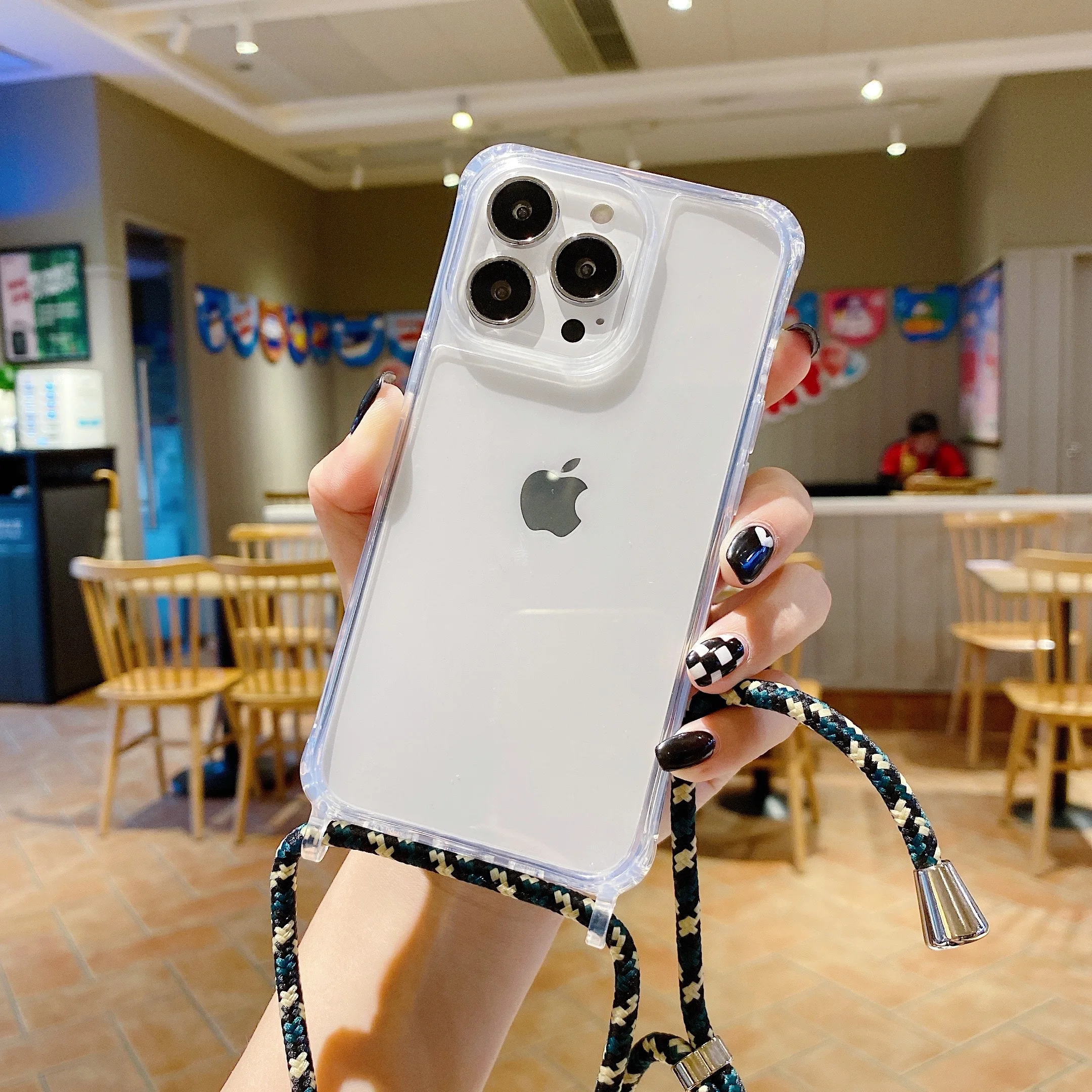 Crossbody Lanyard Carry Hang Strap Case For iPhone 13 12 11 Pro Max Mini XS XR X 8 7 Plus Clear Hands Free Shockproof Rope Cover best iphone 13 pro case