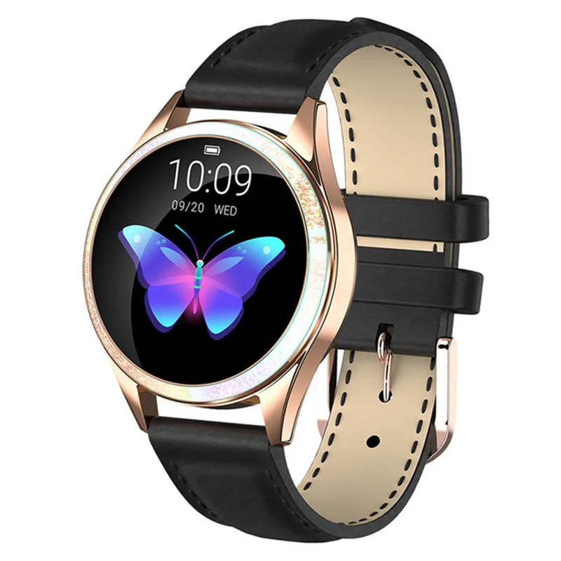 KW20 Смарт-часы для женщин IP68 Водонепроницаемый мониторинг сердечного ритма Bluetooth для Android IOS фитнес-Браслет Smartwatch - Цвет: black