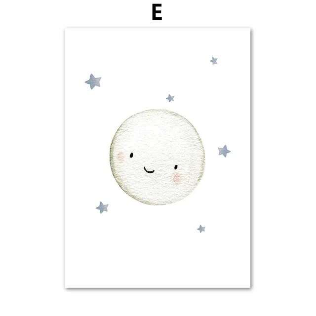 Cartoon Sun Rainbow Cloud Rain Wall Art Canvas Painting Nordic Posters And Prints Nursery Wall Pictures For Baby Kids Room Decor E