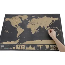 1 шт роскошный черный Скретч Карта мира 82,5X59,4 см черная карта скретч с цилиндром упаковка украшение комнаты наклейки на стену