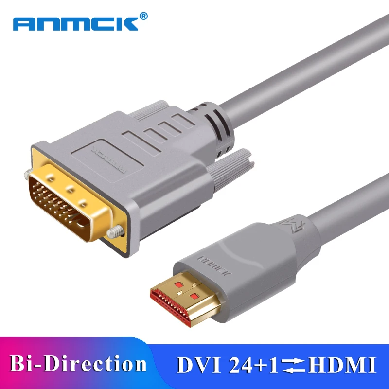 Anmck DVI в HDMI кабель двунаправленный DVI-D 24+ 1 папа-папа HDMI DVI D адаптер конвертер для PS4 HDTV 1080P кабель HDMI в DVI