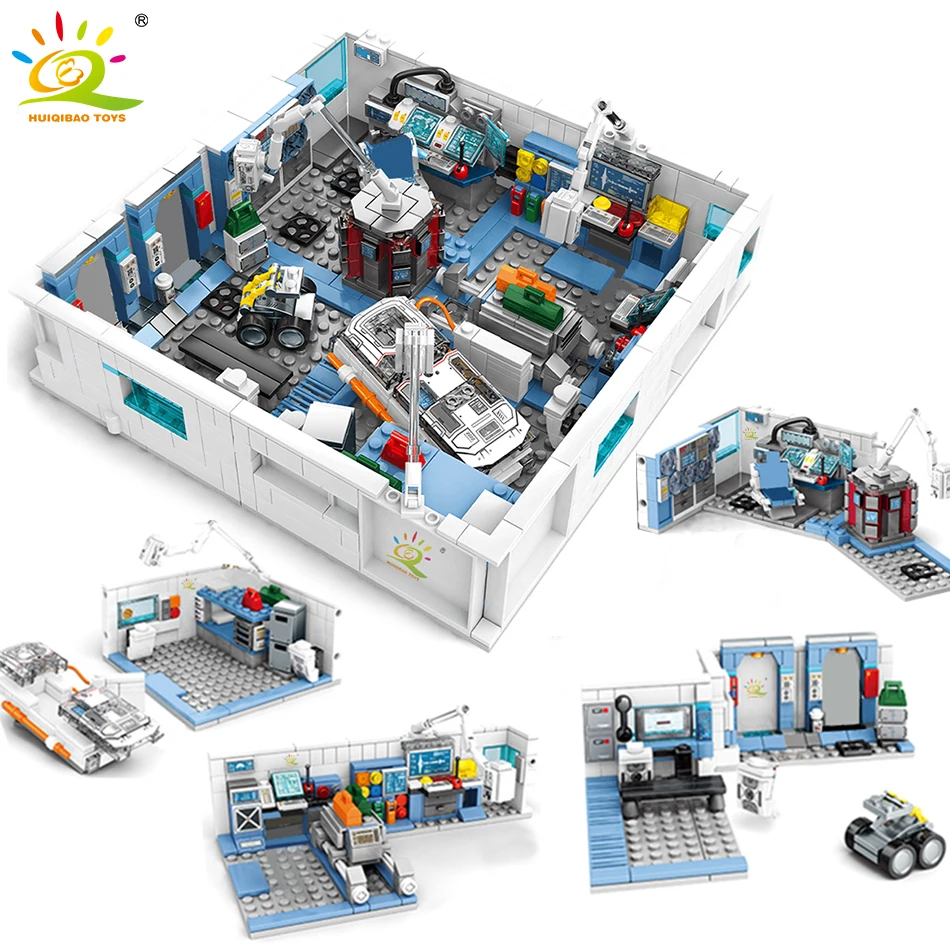 

HUIQIBAO 1006Pcs Wandering Earth Aerospace Laboratory Space Station Building Blocks City Scientist Figures Bricks Toys Children