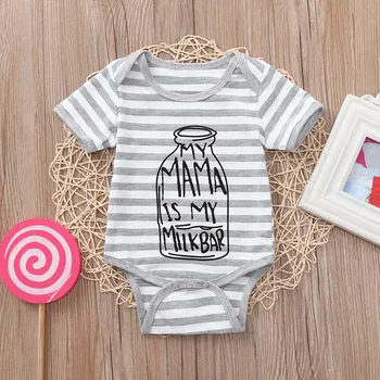 

Baby Girl Clothes Newborn Baby Girls Letter Striped Bottle Print Jumpsuit Bodysuit Romper Clothes Kids' Things Romper Jumpsuit