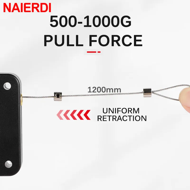 NAIERDI Punch-free Automatic Sensor Door Closer Automatically Close 500g-1000g Tension Soft Close Furniture Hardware door closer