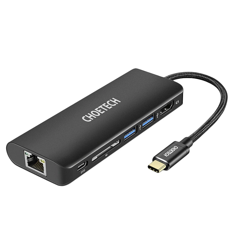 

HOT-CHOETECH Usb Hub Usb-C Multiport Adapter Pd Charger 4K Hdmi Sd Card Reader 2 Usb 3.0 Ports 3.1 Type C Dock Station For Macbo