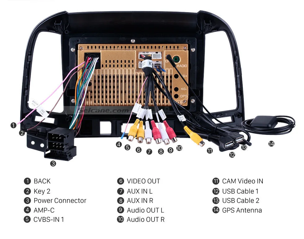 Seicane 2 din Android dvd-плеер Bluetooth GPS навигация радио для 2005 2006 2007 2008 2009 2010 2011 2012 HYUNDAI SANTA FE